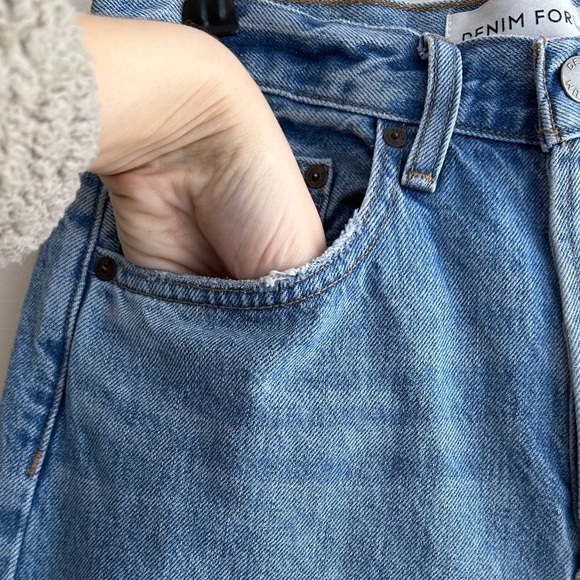 Denim Forum The Joni High Rise Loose 29L Jeans, Size 25, Medium Wash Denim - Picture 9 of 16